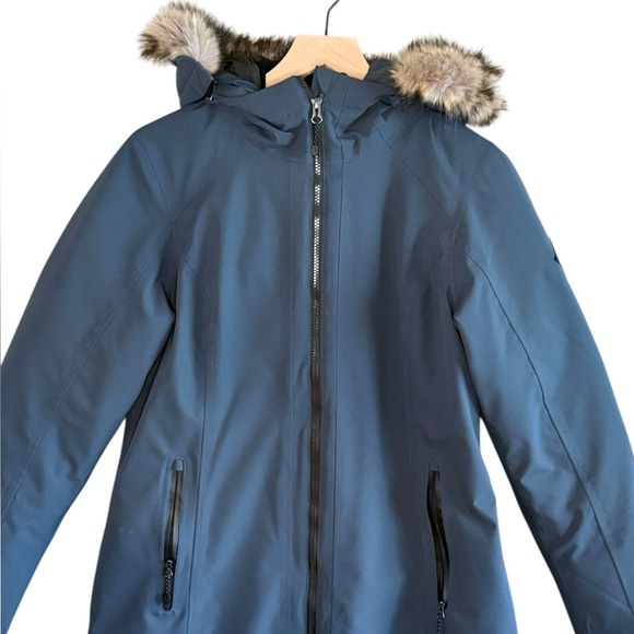 Eddie Bauer Women's Sz Medium Olympia Waterproof Down Hooded Stadium Coat - Picture 3 of 10